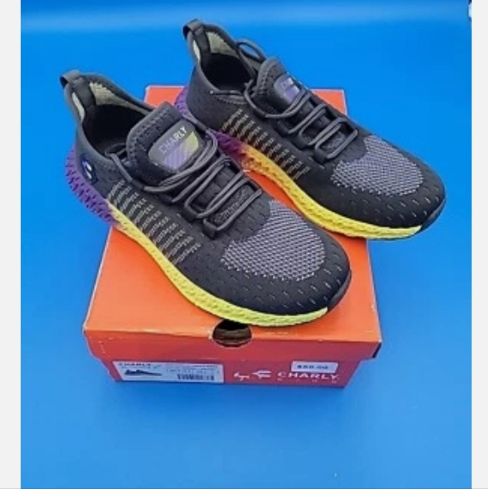 Charly Kids' Black and Yellow Sneakers